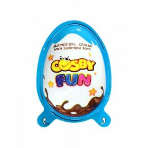 Cosbyc Яйцо-сюрприз с молочным и шоколадным кремом с крипсами для мальчика 20г (8681161445668)