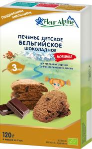 Fleur Alpine Organic Печиво бельгійське зі шматочками шоколаду 120 г (5412916941936)