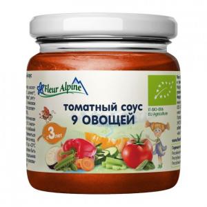 Fleur Alpine Дитячий томатний соус органічний 9 овочів, з 3 років, 95 г (8016874060738)