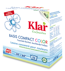 Klar Пральний порошок концентрований для прання кольорової білизни 1.375 кг (4019555100154)