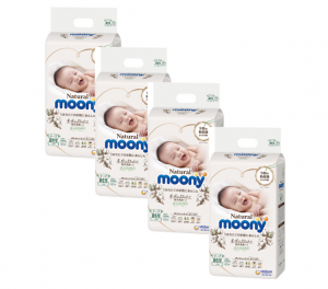 4 упаковки Moony Natural Підгузки M (6-11kg) 46 шт. (4903111241439)
