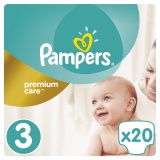 Подгузники Pampers Premium Care DRY MAX new Midi 3 (5-9кг.) 20 шт. 4015400687818 Подгузники Pampers Premium Care DRY MAX new Midi 3 (5-9кг.) 20 шт. 4015400687818
