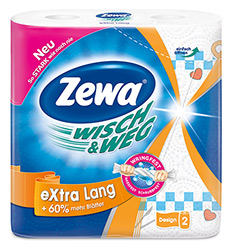 Zewa Рушники для кухні Wisch Weg Extra Lang DESIGN білі 2шт (2сл) 7322540973112