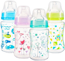 BabyOno Пляшка антиколікова з широким отвором 240 мл.(0+) (колір в асорт.) (403) (5901435406212)