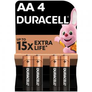 Duracell Лужні батарейки AA (LR06) MN1500 4 шт (5000394052536)