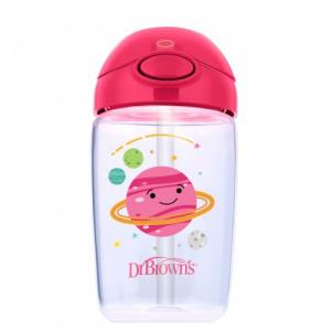 Dr. Brown's Чашка-поїльник з м'якою силіконовою трубочкою «Планета», колір рожевий, 12+ місяців, 350 мл TC21014-INTL (72239314715)