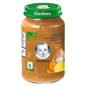 Gerber Пюре Яловичина по-домашньому з морквою, 190г (7613036460965)