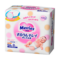 Влажные салфетки Merries для новорожденных, сменный блок 2*54 шт. Влажные салфетки Merries для новорожденных, сменный блок 2*54 шт.