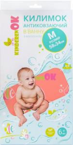 KinderenOK Дитячий гумовий килимок для ванної , розмір M, 58х34 см, кораловий з малюнком (071116) 765453575771