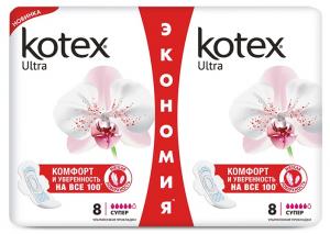 Kotex Гігієнічні прокладки Ultra Soft Super Duo 16 шт. 5029053542690