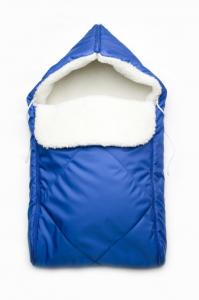 Модний Карапуз Конверт зимовий для новонародженого на хутрі "Крихітка" (блакитний)