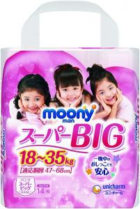 Трусики Moony для дівчаток 18-35 кг 14 шт. (Super Big) 4903111171750