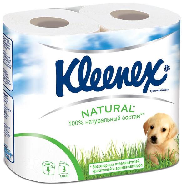 Бумага туалетная Kleenex нейчерал трехслойная №4 белая, кимберли-кларк корпорейшн (5029053541648)