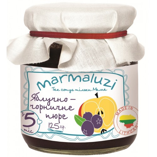 Пюре мармалузи ябл/черника с 5мес.125г с/б (4779034140285)