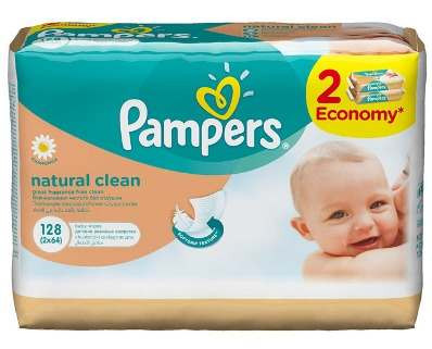 Салфетки влажные Pampers нэйчурали клин сменный блок детские №128, проктер энд гэмбл (4015400439486)