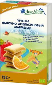 Fleur Alpine Organic Дитяче печиво яблучно - апельсиновий мармелад 132 г (5412916941912) - термін 08.05.24