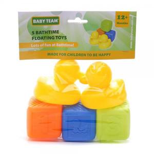 Baby Team Набір іграшок для ванної "Кубики & качки», 5 шт 8851 (4824428088510)