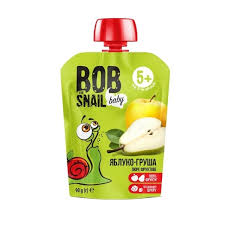 Bob Snail Пюре фруктове Яблуко-груша, 90 г (пауч) (4820219343011)