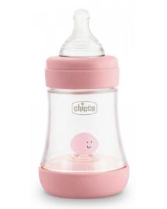 Chicco Пляшечка для годування Perfect 5, з силіконовою соскою, 150 мл, рожевий (20211.10.40) 8058664121939