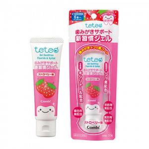 Combi Japan Дитячий зубний гель-паста TETEO полуниця з 6міс. 30g (4972990164221)
