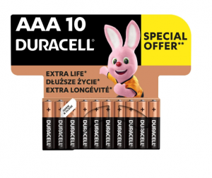 Duracell Лужні батарейки Basic AAA 1.5V LR03 10 шт (5000394152557)