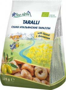 Fleur Alpine Organic Сушки італійські Taralli з фенхелем 125 г (8000832705045)
