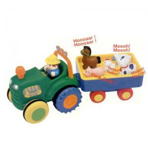 Kiddieland - preschool Іграшка на колесах - ТРАКТОР З ТРЕЙЛЕРОМ (на колесах, світло, озвуч. укр. мова) 024753