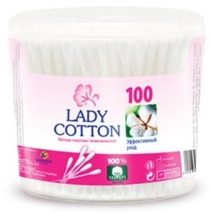 Палички ватні гігієнічні Lady Cotton у банку, 100 шт 4823071607581