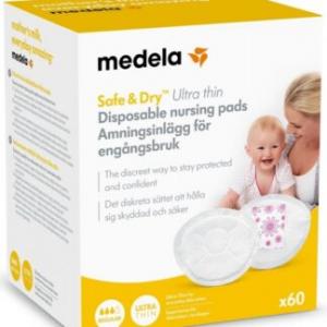 Medela Ультратонкі прокладки для грудей Disposable nursing pads Safe & Dry, 60 шт (7612367063197)