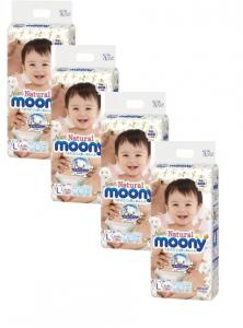 4 упаковки Moony Natural Підгузки L (9-14kg) 38 шт. (4903111242030)
