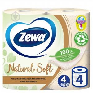 Zewa Туалетний папір Natural Soft (4сл) 4шт 7322541270043