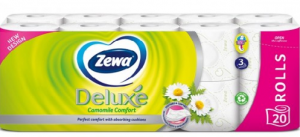 Zewa Туалетний папір Deluxe 3-шаровий Ромашка Біла 20 рулонів (7322540556087)
