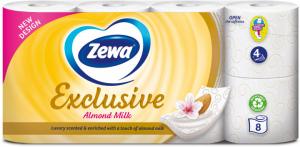 Zewa Туалетний папір Exclusive аромат мигдальне молочко 4сл 8 рулонів (7322540837933)