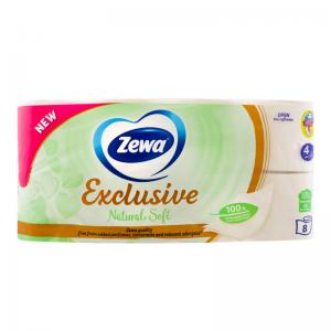 Zewa Туалетний папір Exclusive Natural Soft 4 шари 8 рулонів (7322541361246)