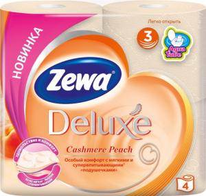 Zewa Туалетний папір Deluxe 3-шаровий Персик 4 шт (9011111035769)