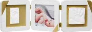 Baby Art - Рамочка потрійна з відбитком ручки та ніжки малюка, Золотий Кант (3601098600)