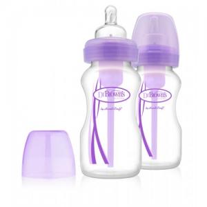Dr. Brown's Пляшечки для годування з широкою шийкою, 270 мл, 2 шт колір фіолетовий WB92505-ESX (72239306802)