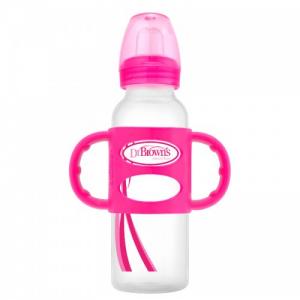Dr. Brown's Пляшечка-поїльник з вузькою шийкою і силіконовими ручками, 250 мл, колір рожевий, 1 шт. в упаковці SB81057-P3 (72239313459)