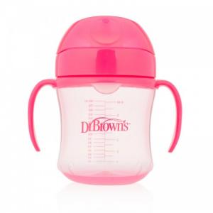 Dr. Brown's Чашка-поїльник з м'яким носиком та ручками, 6+ місяців, колір рожевий, 180 мл TC61003-INTL