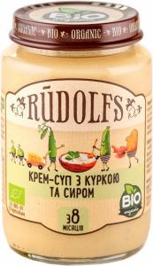 Rudolfs Пюре органічне Крем-суп з куркою і сиром з 8 месяців 190 г (4751017940976)