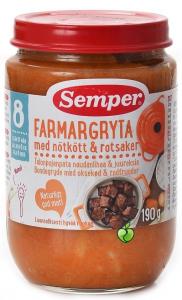 Semper Тушенная говядина с овощами и рисом, c 8 мес., 190 г (7312170095667) Semper Тушенная говядина с овощами и рисом, c 8 мес., 190 г (7312170095667)