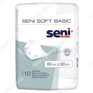 Гігієнічні пелюшки Seni Soft Basic 60х60 10 шт.(сіра пачка) 5900516692452
